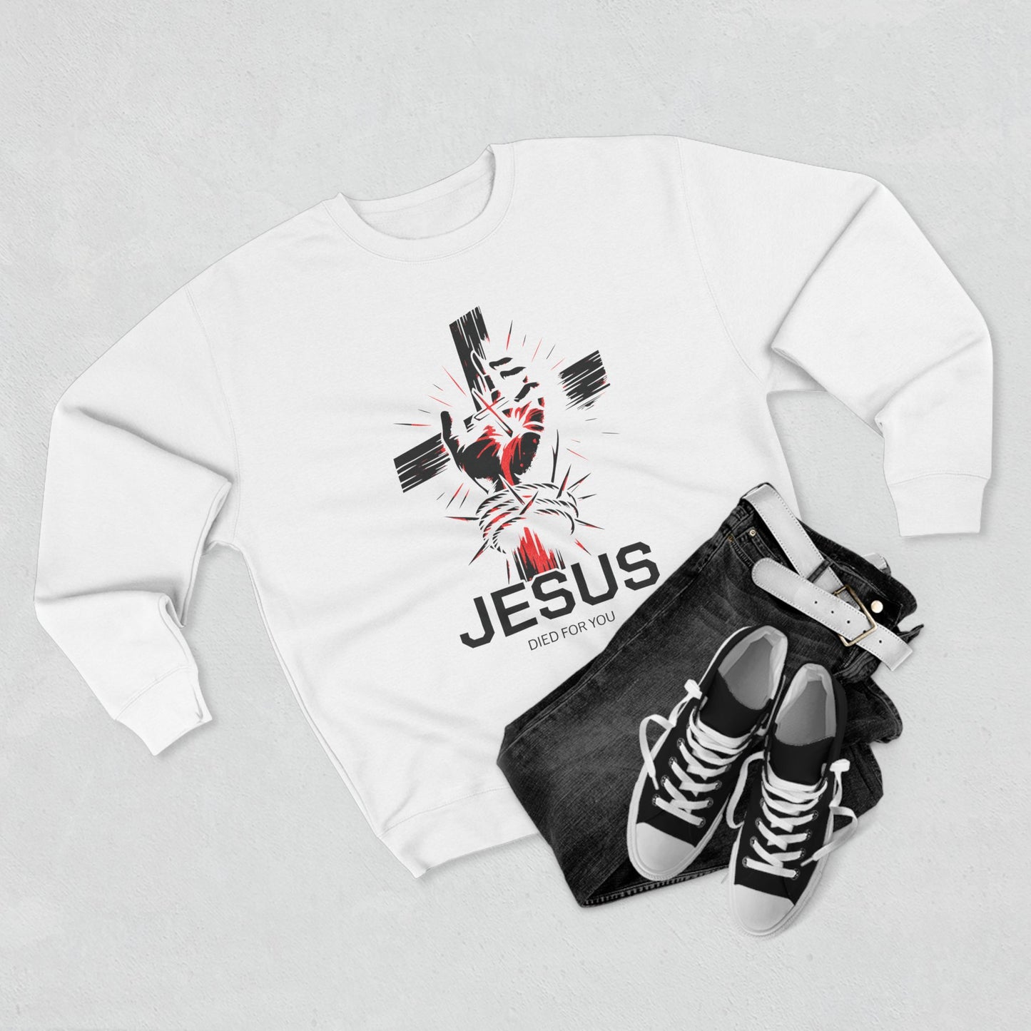 "Romans 5:8" Crewneck Sweatshirt