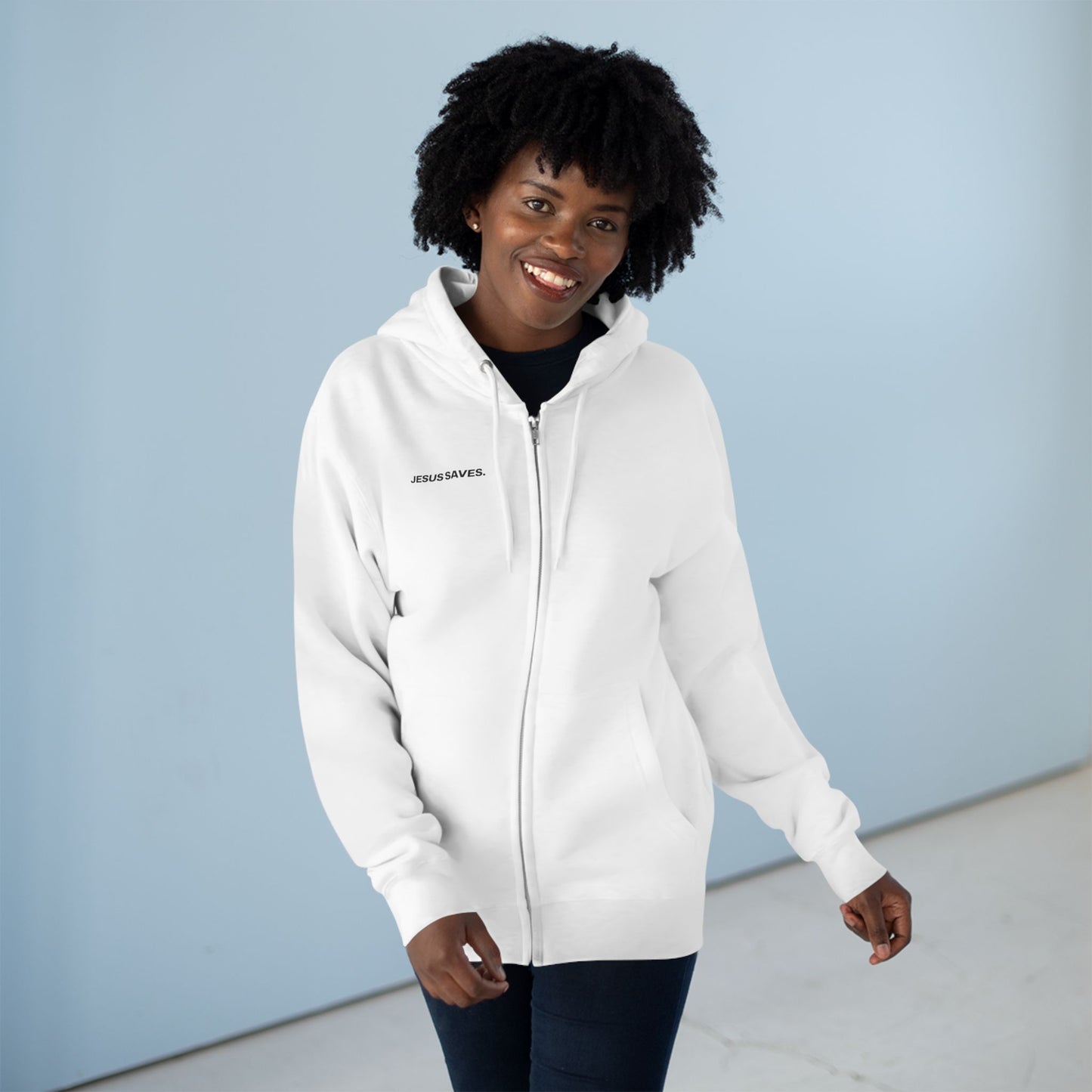"Jesus Saves" Zip-Up Hoodie