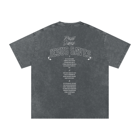 "Trust Jesus" Premium Acid Washed Oversized Tee