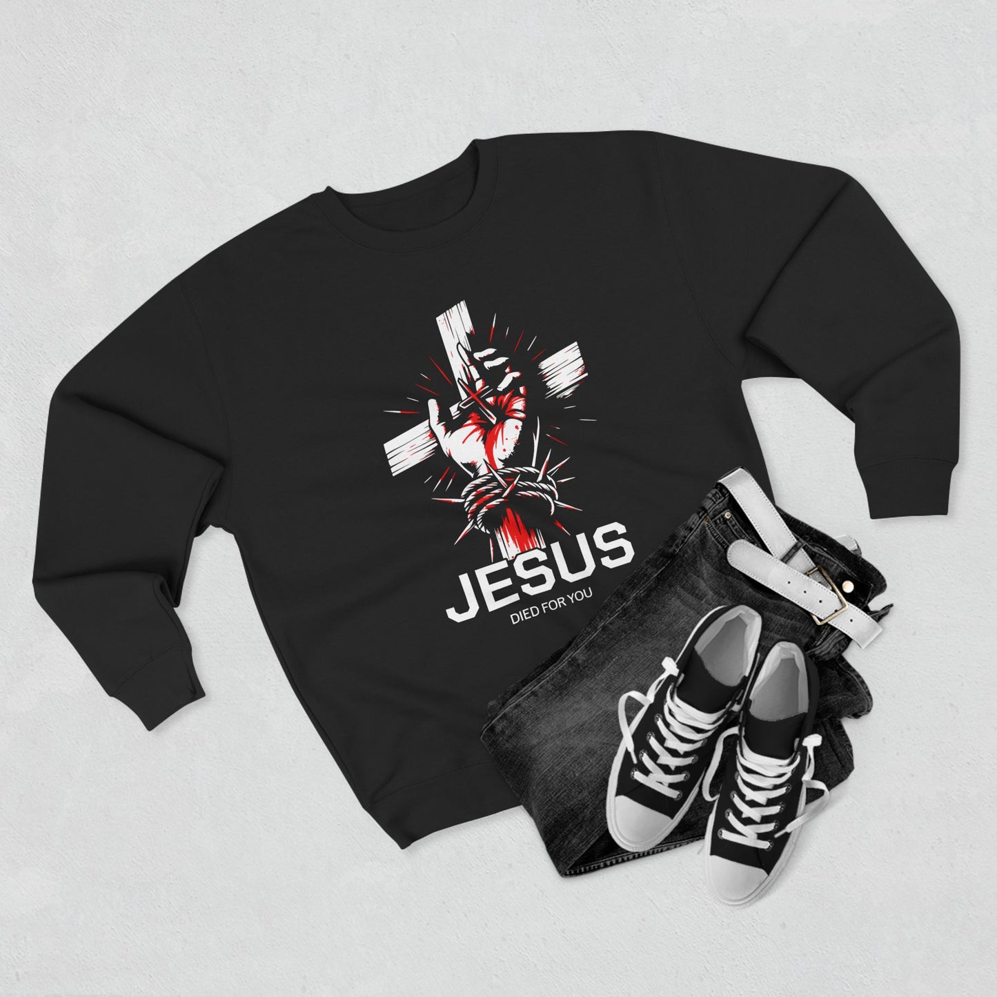 "Romans 5:8" Crewneck Sweatshirt
