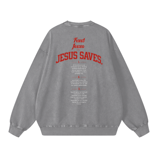"Unashamed" Romans 1:16 Premium Acid-Washed Crewneck Sweatshirt