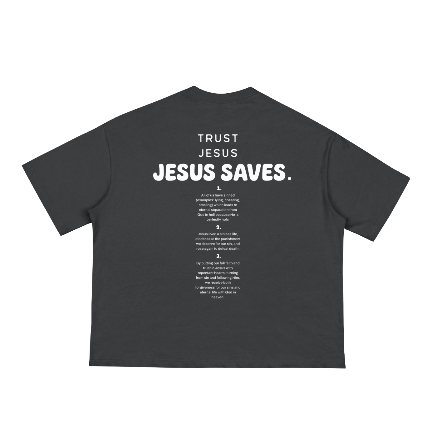 "JESUS SAVES" Boxy Bubble Tee