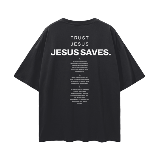 Minimalist "Jesus Saves" Oversized Tee