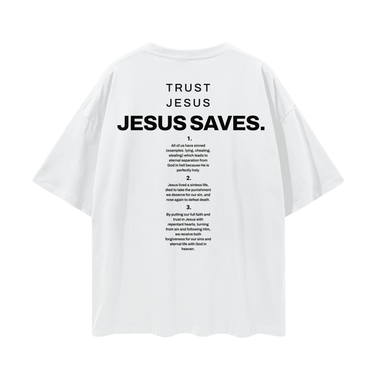 Minimalist "Jesus Saves" Oversized Tee