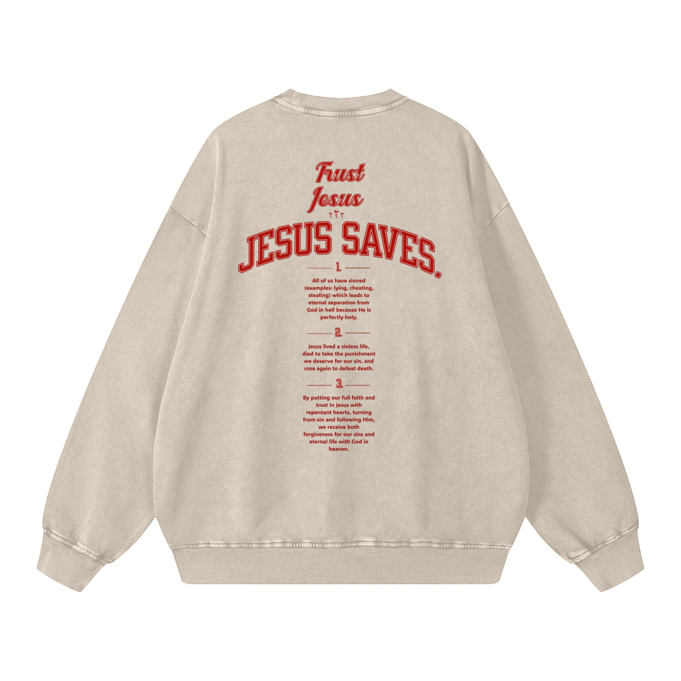 "Unashamed" Romans 1:16 Premium Acid-Washed Crewneck Sweatshirt