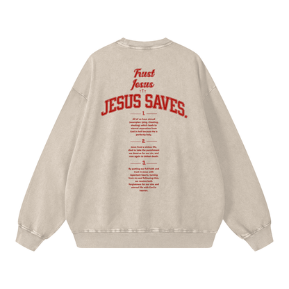 "Unashamed" Romans 1:16 Premium Acid-Washed Crewneck Sweatshirt