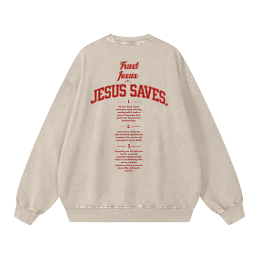 "Unashamed" Romans 1:16 Premium Acid-Washed Crewneck Sweatshirt