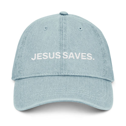 Embroidered Jesus Saves Denim Hat