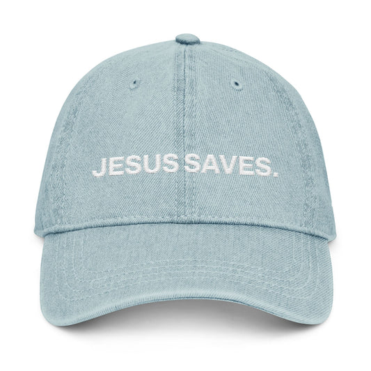 Embroidered Jesus Saves Denim Hat