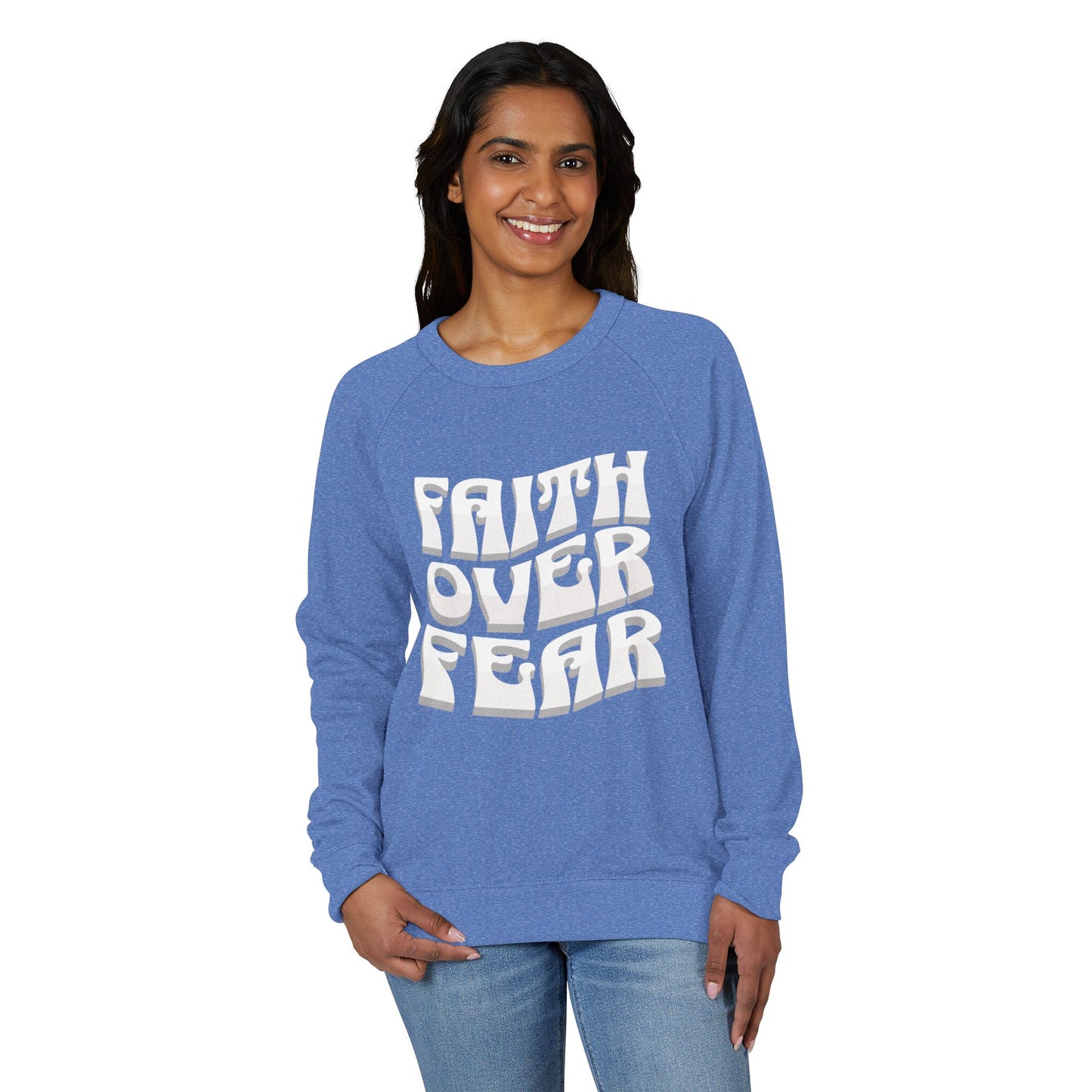 "FAITH OVER FEAR" Raglan Crewneck