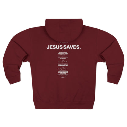"Jesus Saves" Zip-Up Hoodie