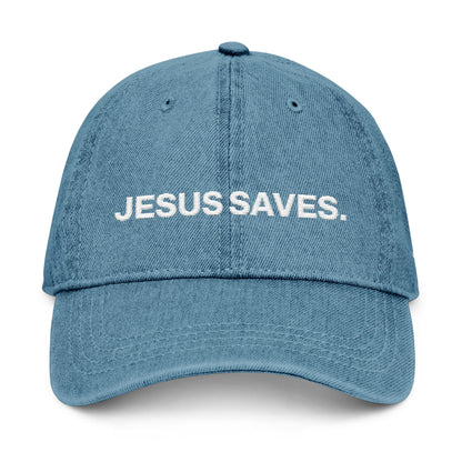 Embroidered Jesus Saves Denim Hat