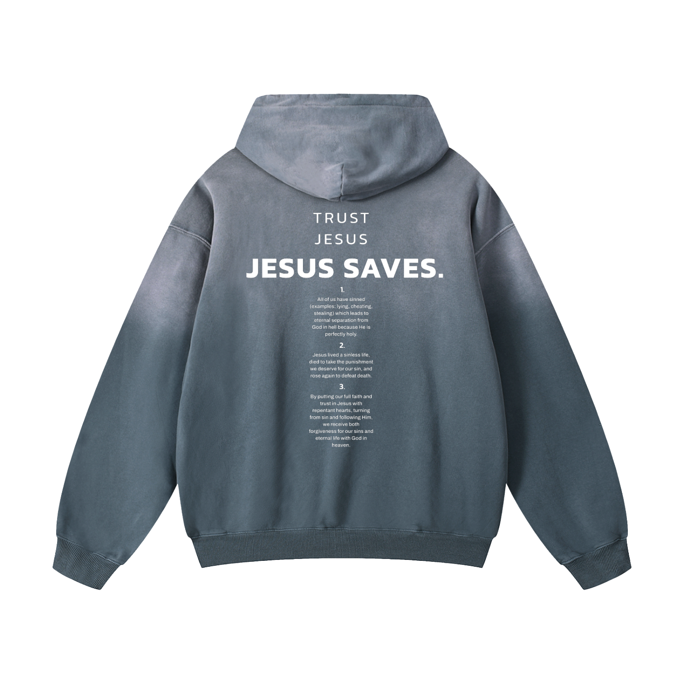 "Forgiven by the Blood" Premium Sunfade Oversized Hoodie