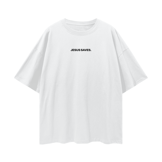 Minimalist "Jesus Saves" Oversized Tee