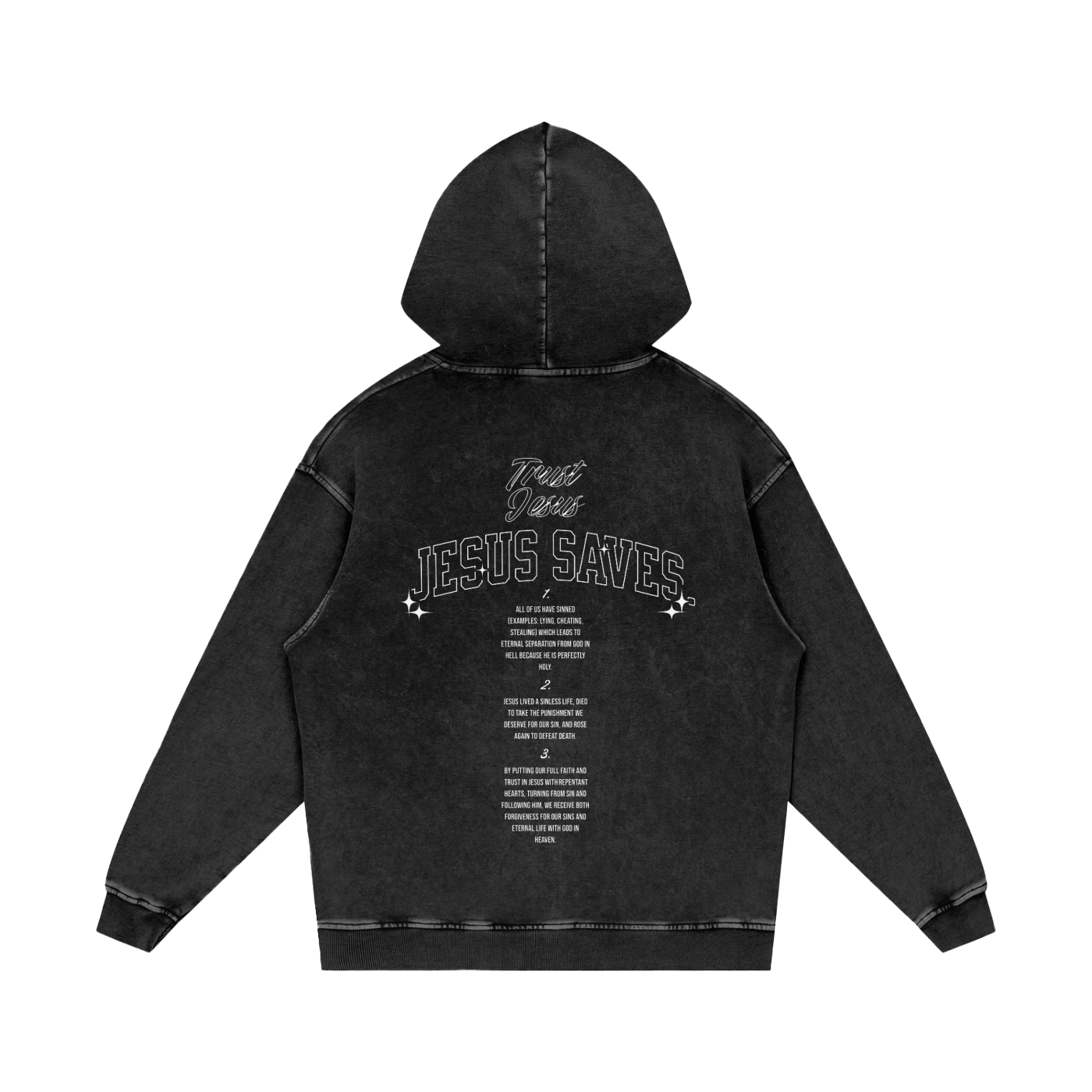 "Trust Jesus" Premium Acid Washed Oversize Hoodie