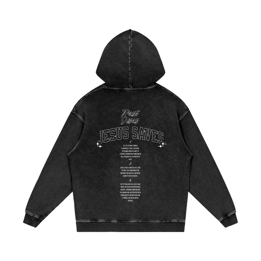 "Trust Jesus" Premium Acid Washed Oversize Hoodie