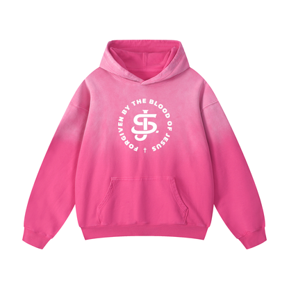 "Forgiven by the Blood" Premium Sunfade Oversized Hoodie