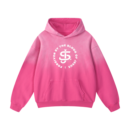 "Forgiven by the Blood" Premium Sunfade Oversized Hoodie