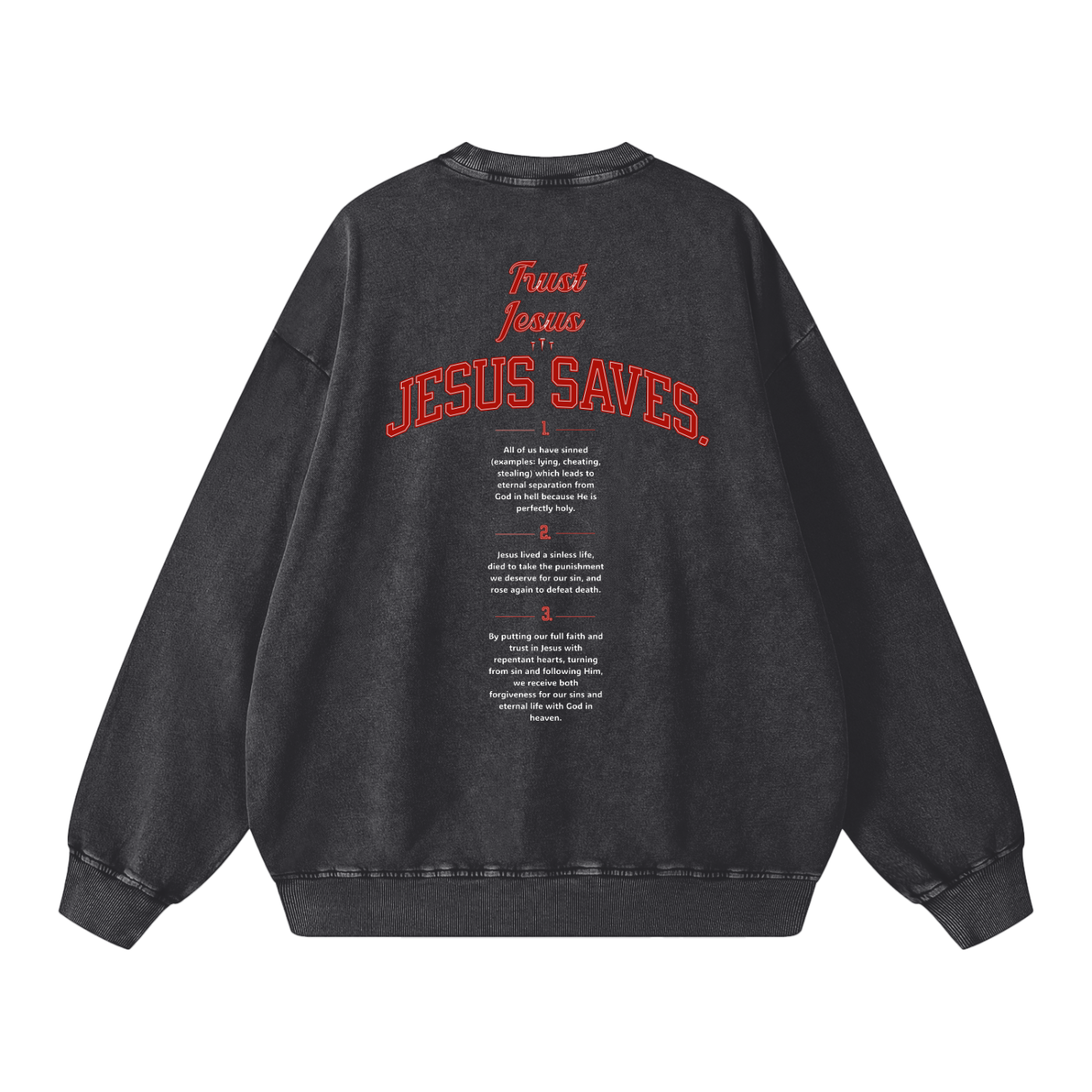 "Unashamed" Romans 1:16 Premium Acid-Washed Crewneck Sweatshirt
