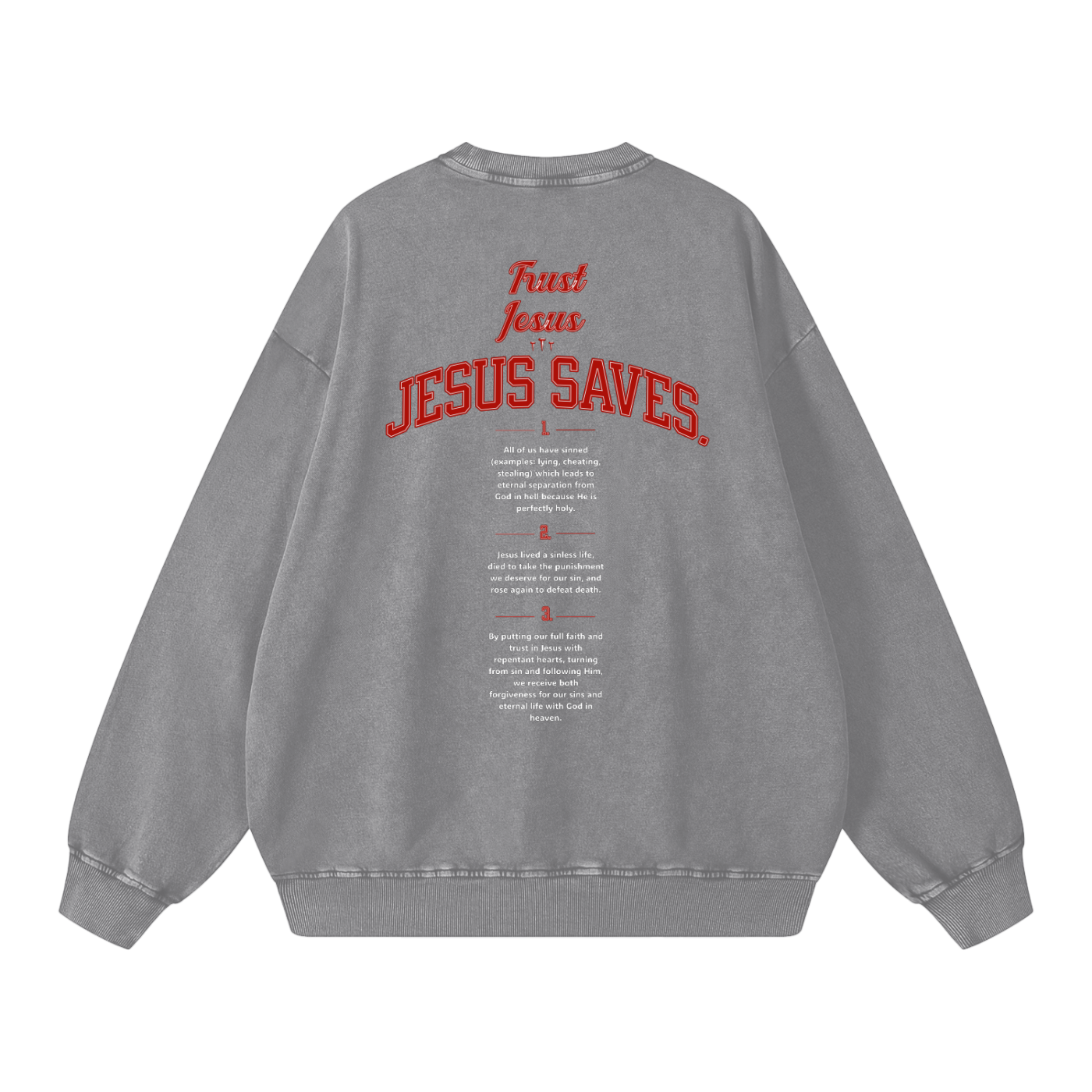 "Unashamed" Romans 1:16 Premium Acid-Washed Crewneck Sweatshirt