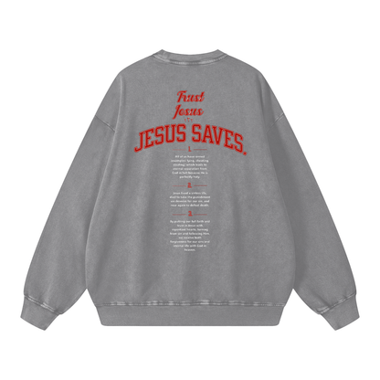 "Unashamed" Romans 1:16 Premium Acid-Washed Crewneck Sweatshirt