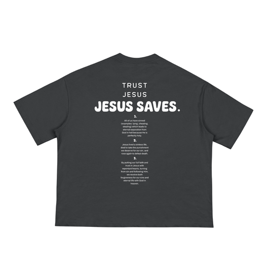 "JESUS SAVES" Boxy Bubble Tee