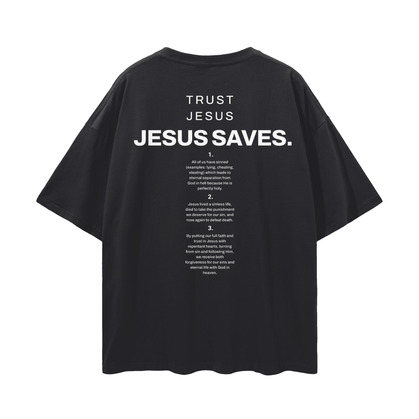 Minimalist "Jesus Saves" Oversized Tee