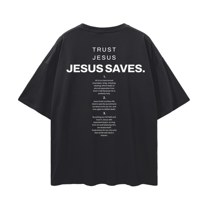 Minimalist "Jesus Saves" Oversized Tee