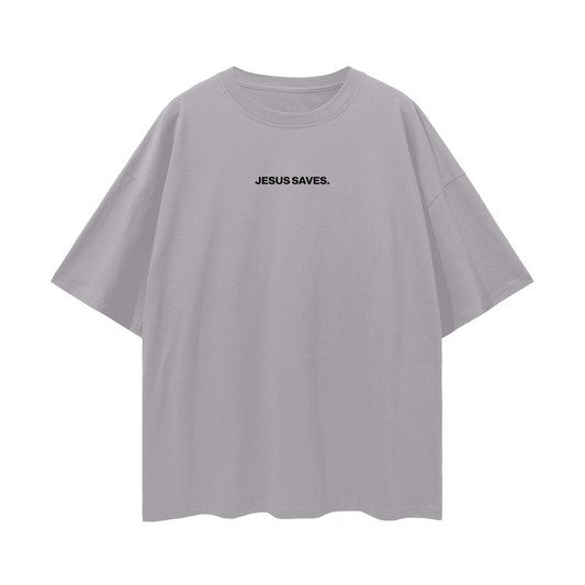 Minimalist "Jesus Saves" Oversized Tee
