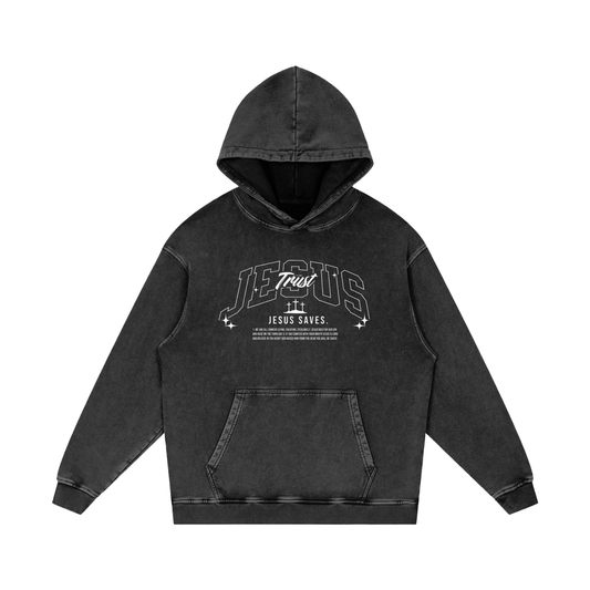"Trust Jesus" Premium Acid Washed Oversize Hoodie