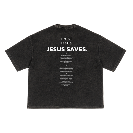 "Forgiven by the Blood" Premium Boxy Waffle T-Shirt
