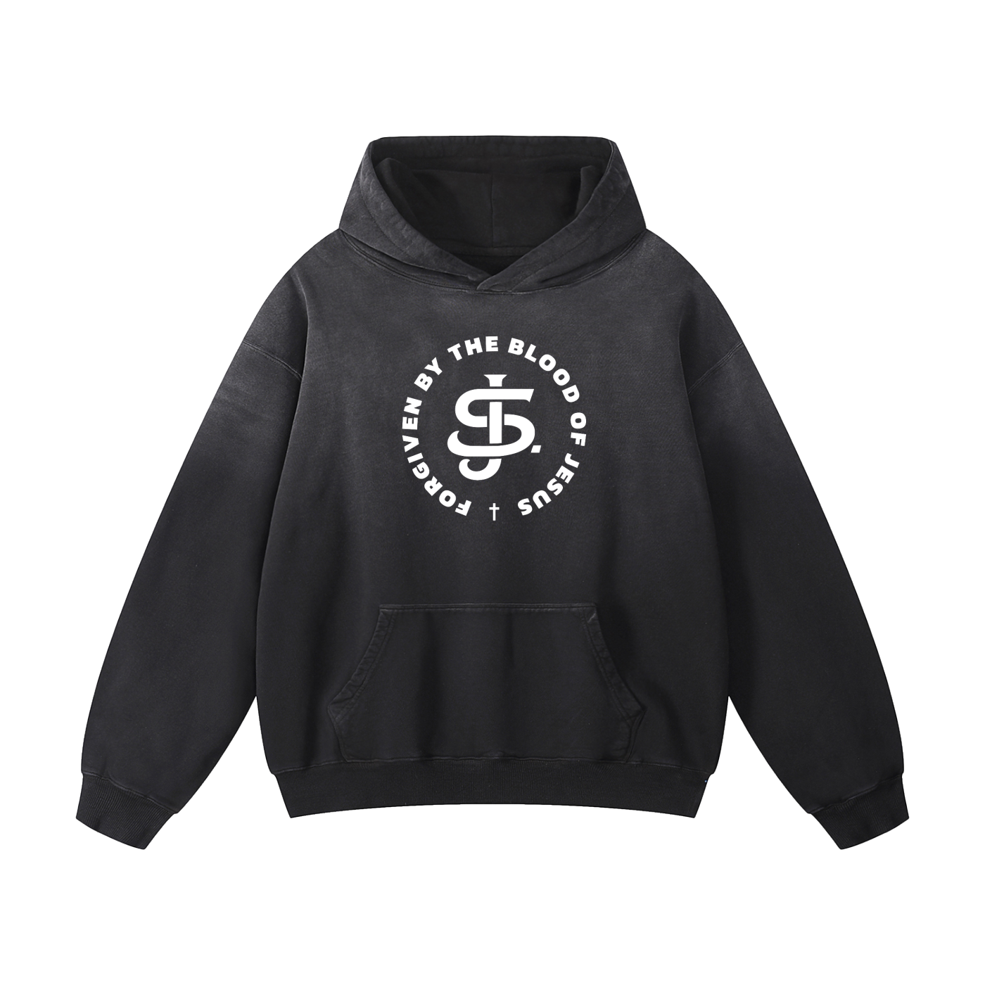 "Forgiven by the Blood" Premium Sunfade Oversized Hoodie